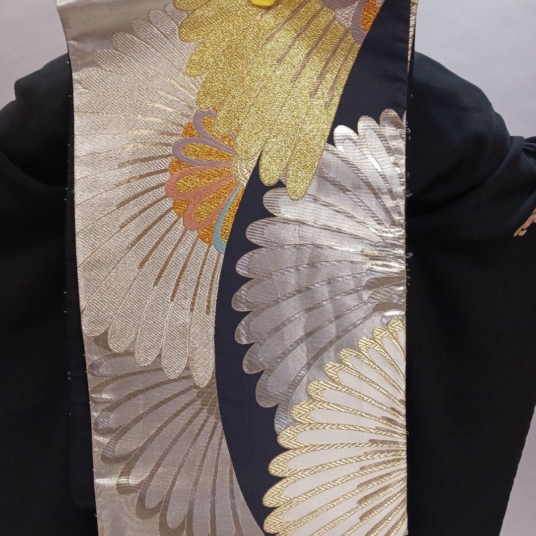 新品　シンプル黒ちりめん　振袖フルセット