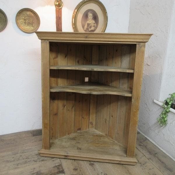 イギリス アンティーク 家具 コーナーキャビネット オープンラック 6848d