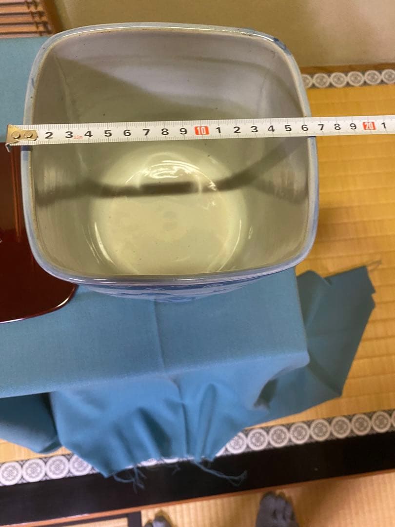 【本日限定】水指し 『四方水指』 手塚祥堂 作 共箱 茶の湯