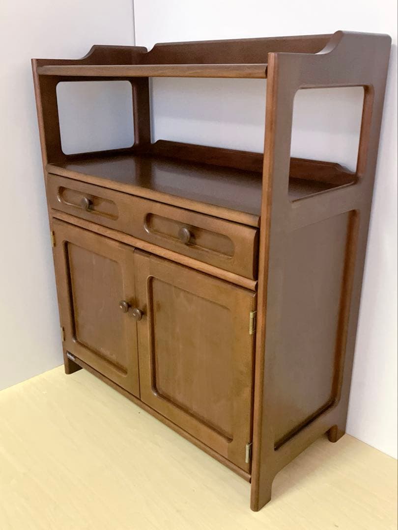 Karimoku カリモク 木製 電話台、FAX台　キャビネット飾り棚 収納　①