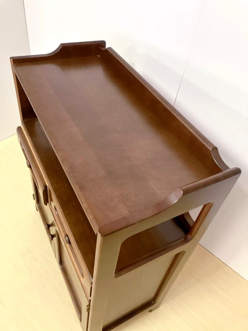 Karimoku カリモク 木製 電話台、FAX台　キャビネット飾り棚 収納　①