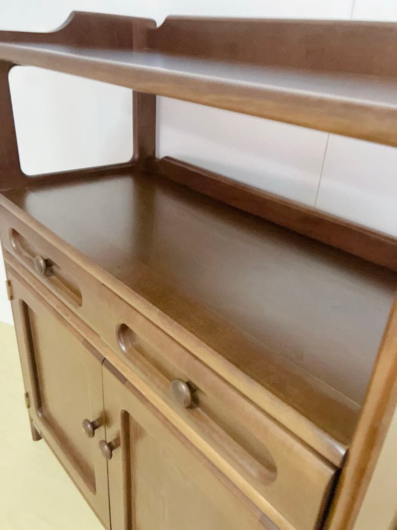 Karimoku カリモク 木製 電話台、FAX台　キャビネット飾り棚 収納　①