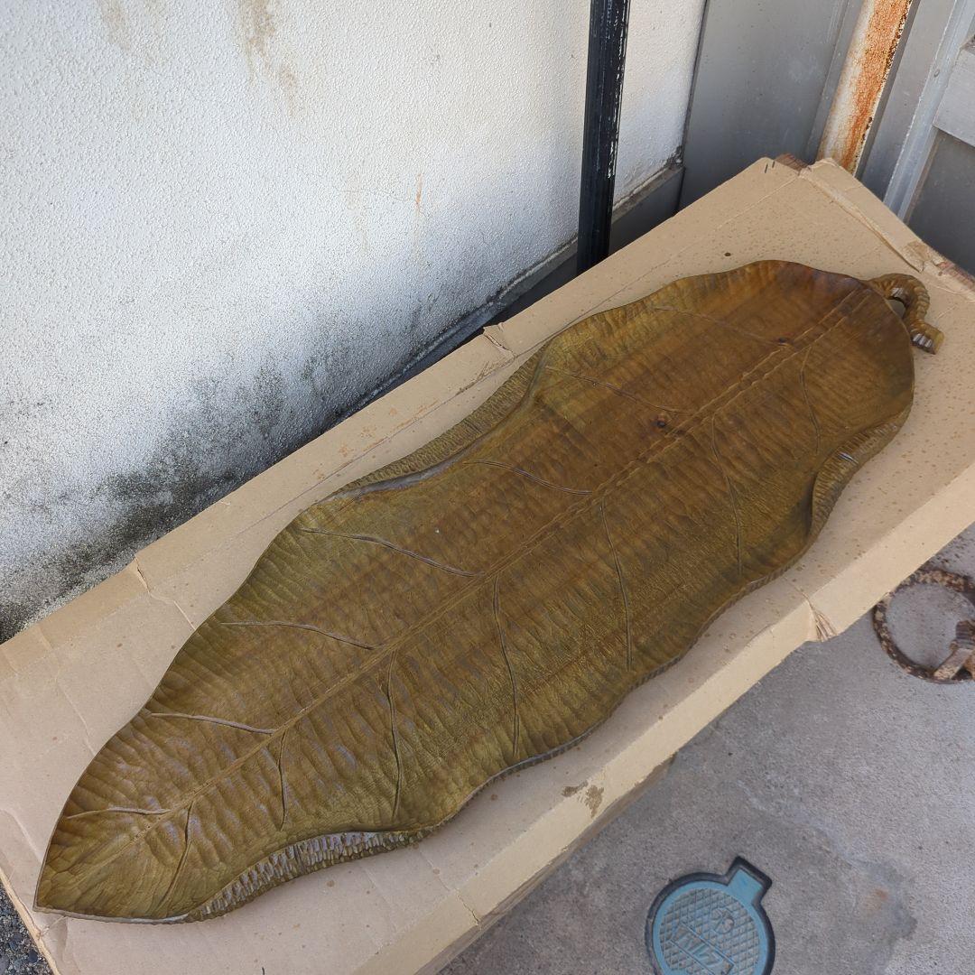 骨董 葉盆 大葉盆 特大 大サイズ 木製 茶道具 煎茶 抹茶 お点前 紙箱