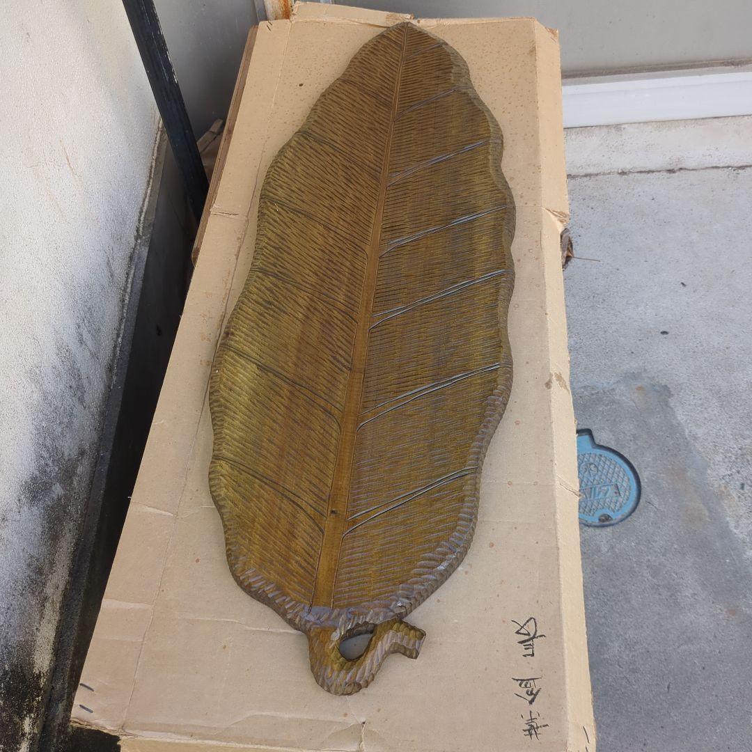 骨董 葉盆 大葉盆 特大 大サイズ 木製 茶道具 煎茶 抹茶 お点前 紙箱