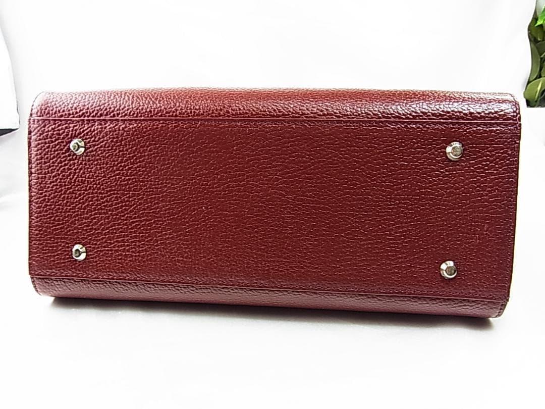 正規美品傳濱野DEN HAMANOミーティア Mietiaハンドバッグボルドー