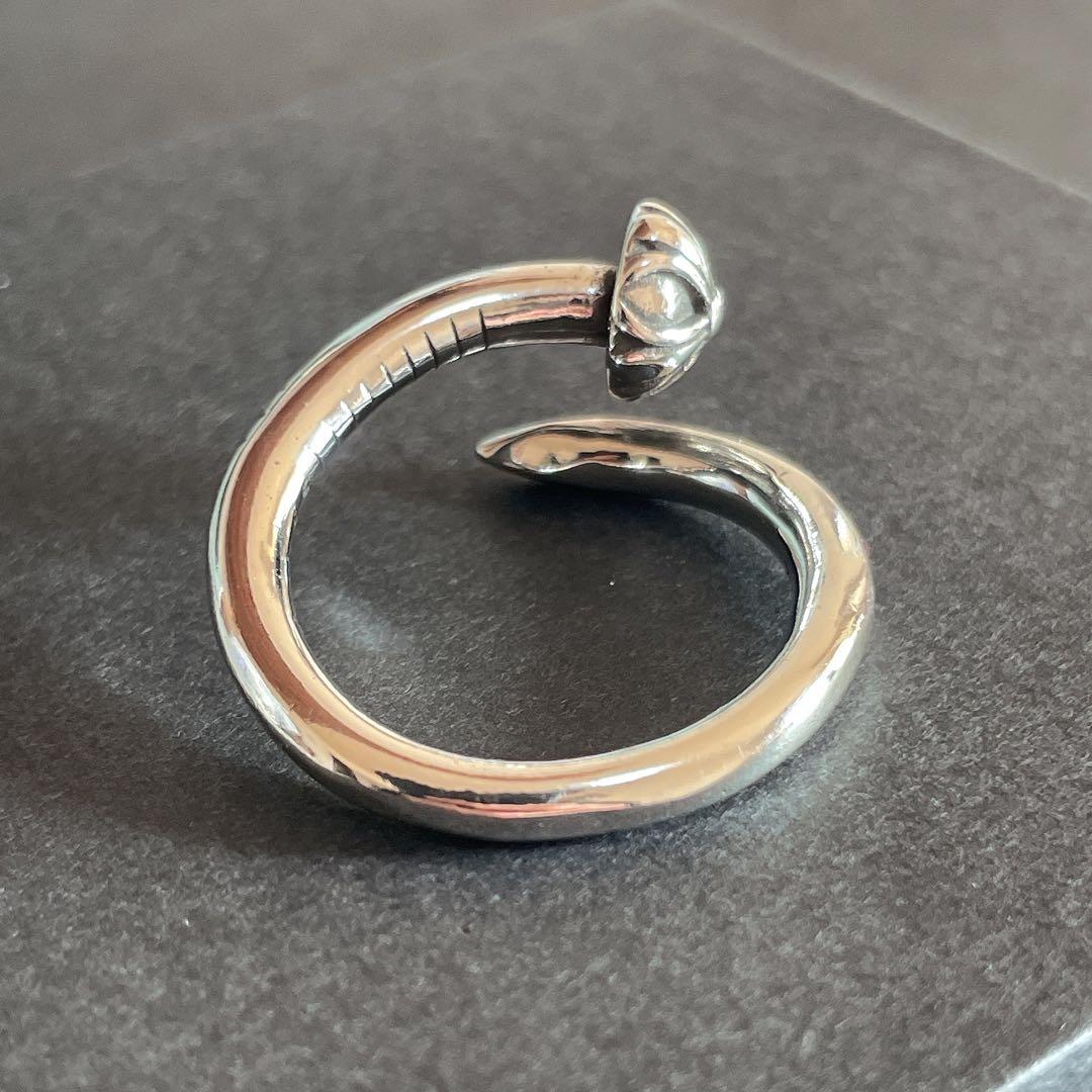 ノーブランド 指輪 ネイルリング 釘 クロスボール 　【１６号２点】