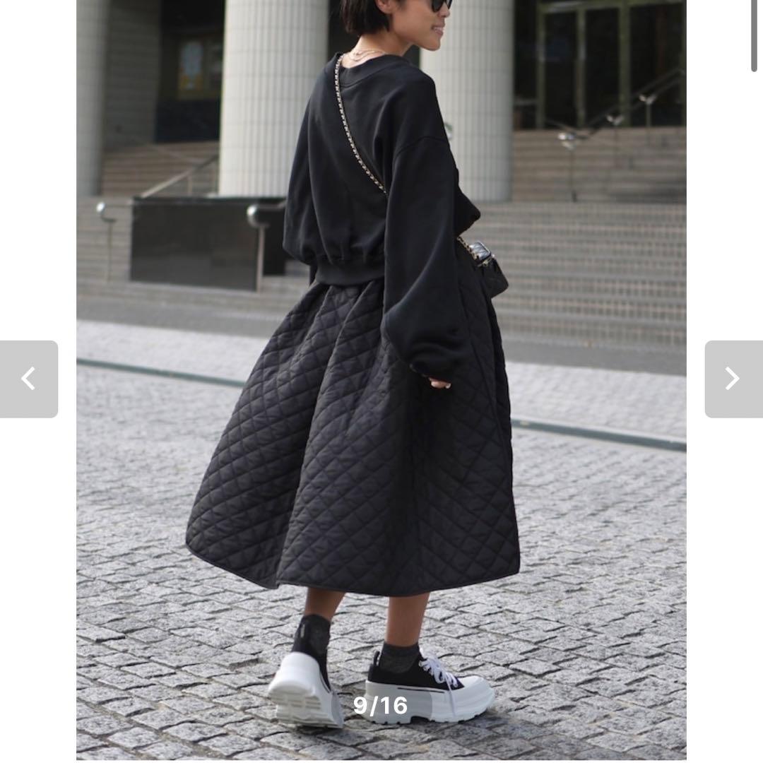 gypsohila ジプソフィア　Quilt Skirt ブラック