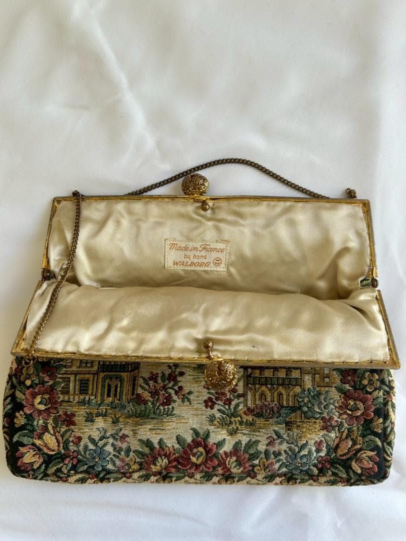 最終値下げ/ウォールバーグ プチポワンバッグ ヴィンテージ WALBORG 刺繍