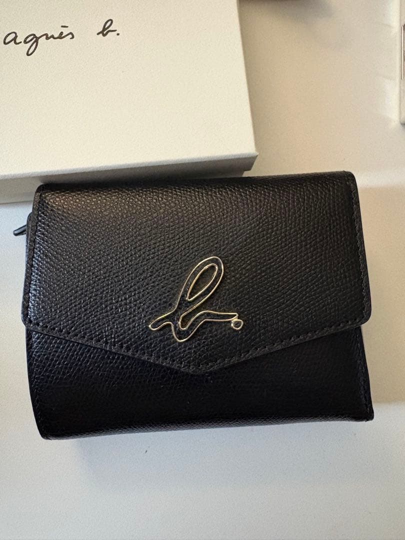 agnès b. ブラック 二つ折り財布 アニエスベー