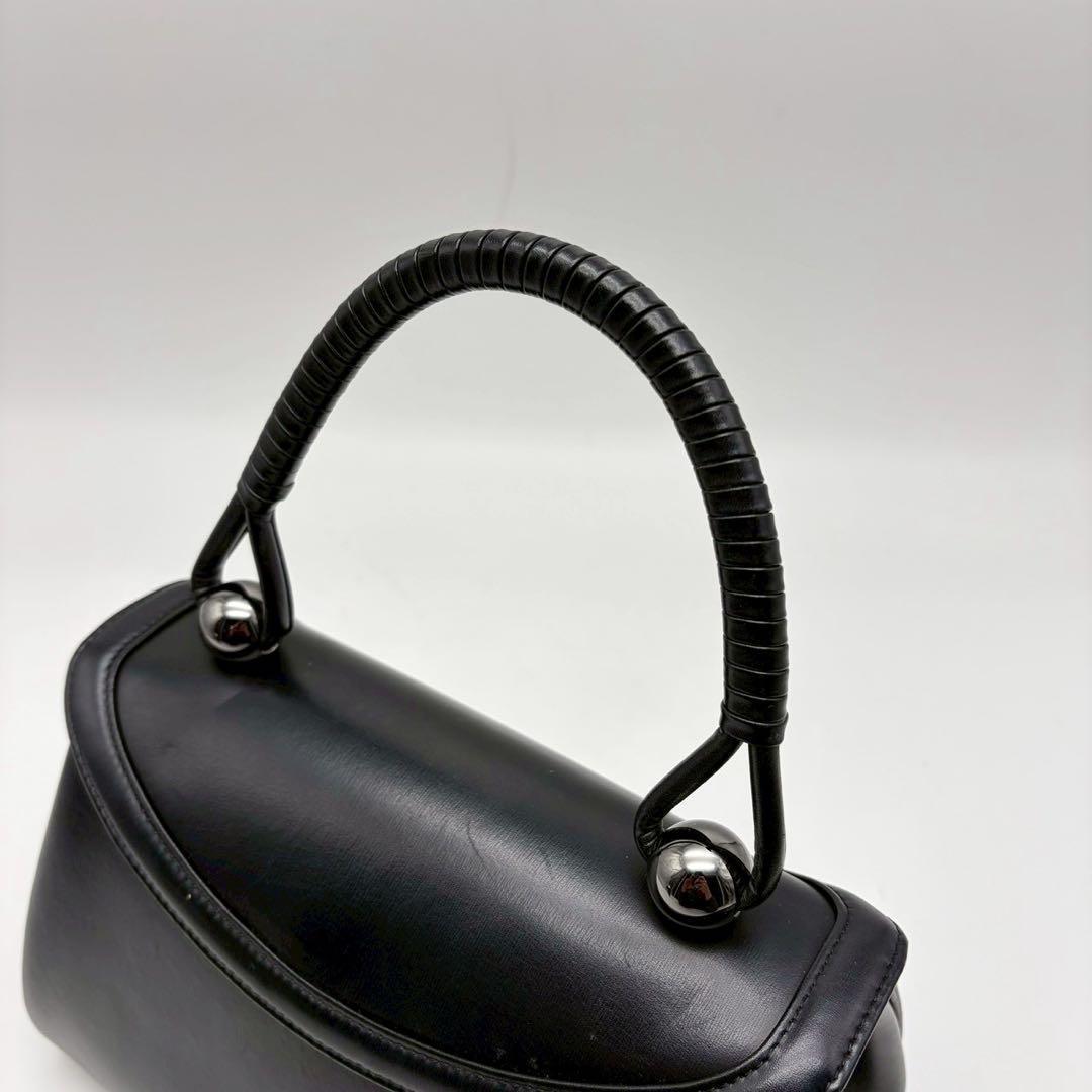 ハマノ　濱野皮革工藝　ハンドバッグ　フォーマル　ロイヤルスタンド レザー 黒