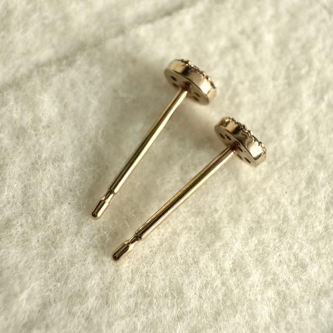 ete エテ K18 ダイヤモンド ピアス パヴェ スタッド イエローゴールド