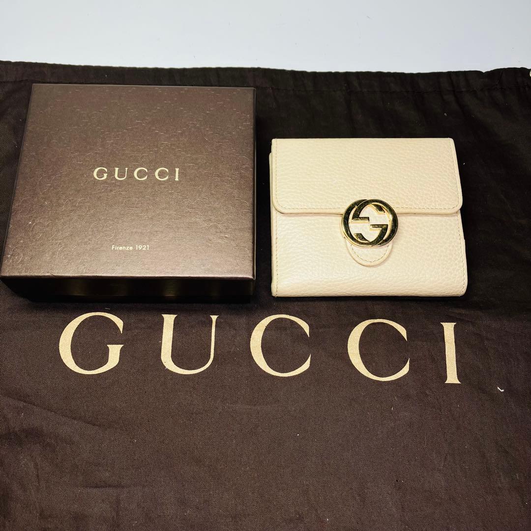 グッチ 財布 レディース GUCCI 二つ折り財布 GG金具インターロッキング