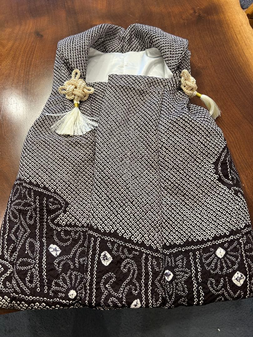 正絹お着物セット♡七五三　3歳　男の子　セット　一式　黒系　総絞り