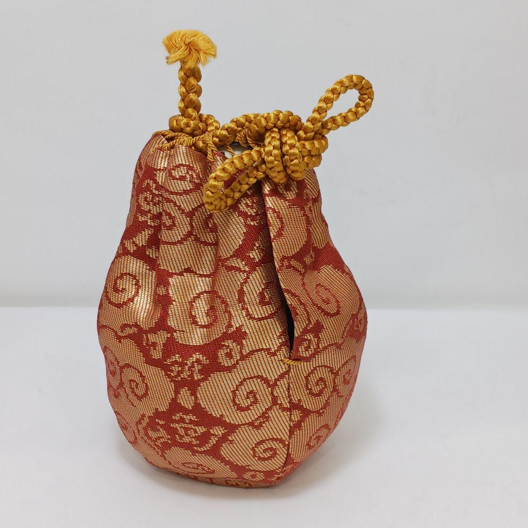 Y2167-12 茶道具 比古焼 藤崎寿山造 鶴首茶入 共箱 西陣織仕覆付　う