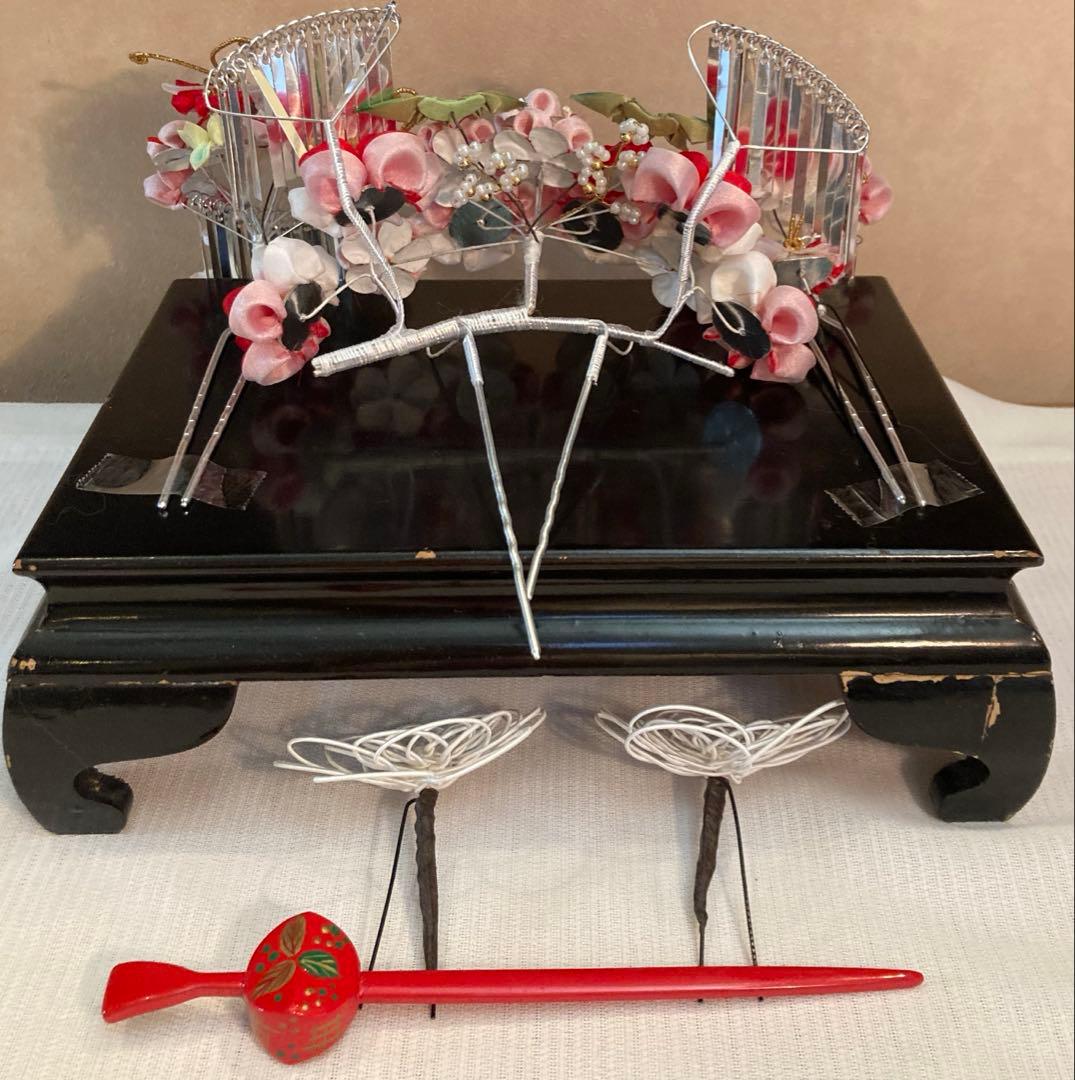 専用　勝山 classical beauty 梅竹蝶　1本挿　Uピン簪　水引簪