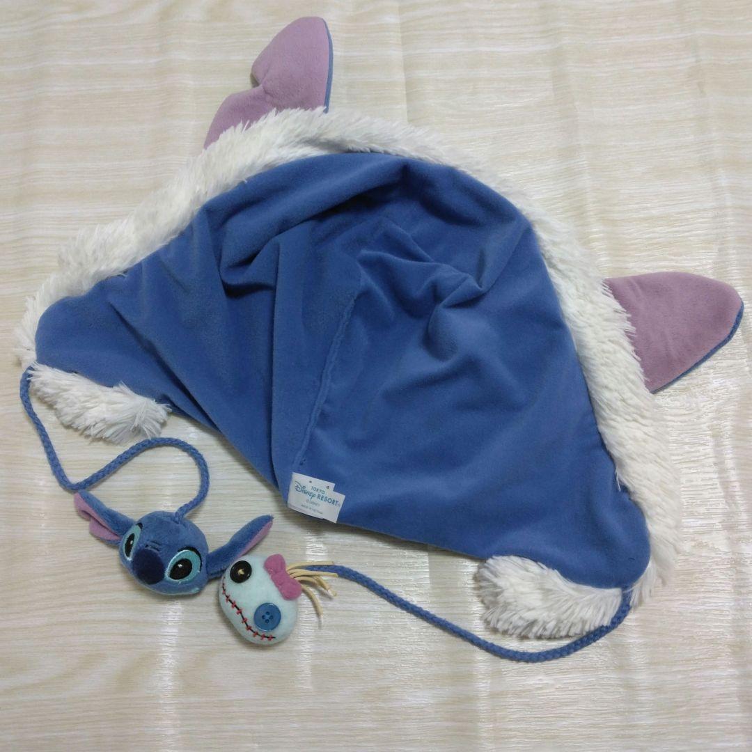 ディズニー　スティッチ　ファンキャップ　フード　帽子　クリスマス　ぬいぐるみ付き