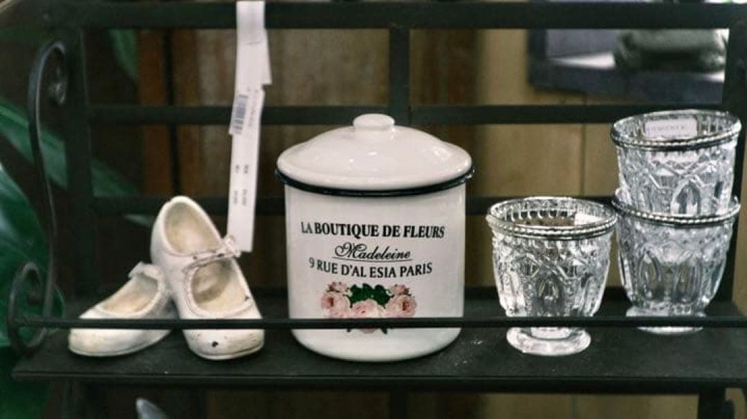 美品　フランスアンティーク　ホーロー製小物入れ３個セット