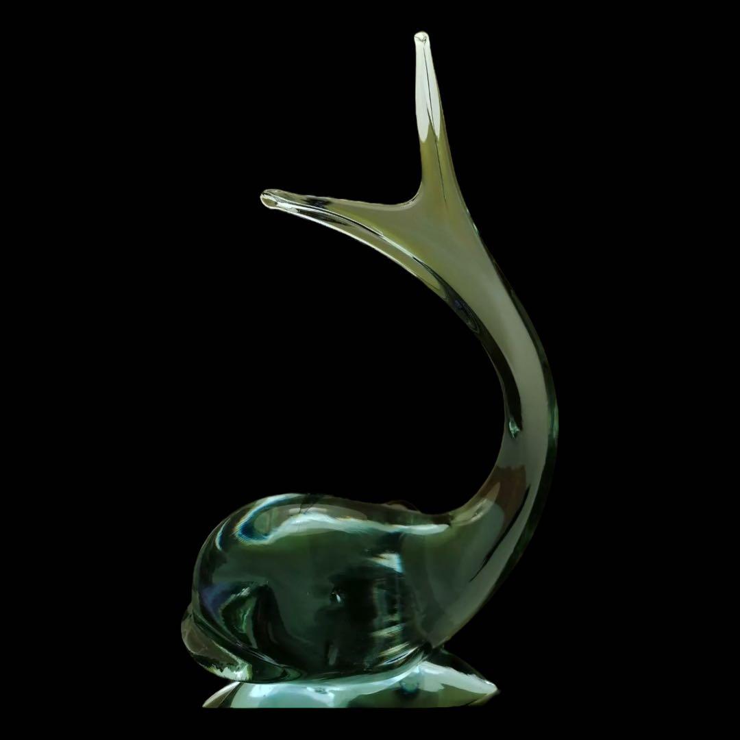 激レア☆アレキサンドライトガラス☆親子のクジラ☆セット☆ペーパーウェイト