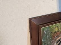 【真作】絵画　油彩4号　山の水辺風景　荒々しい水の流れと自然の息吹　X60