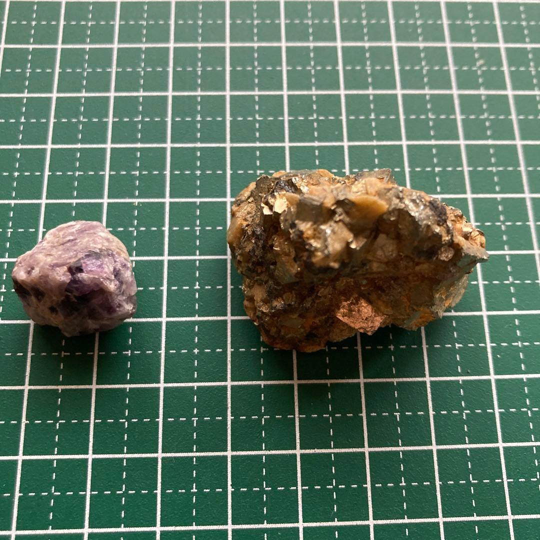 黄鉄鉱、アメジスト