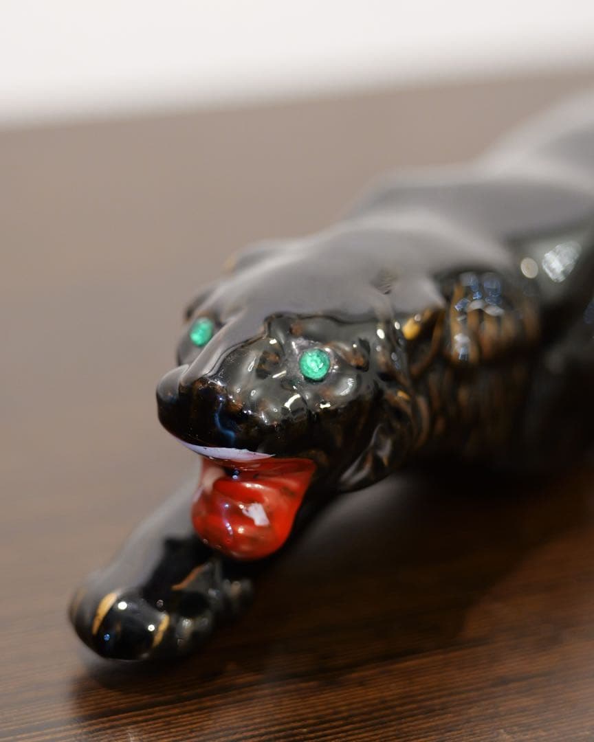 1950'sBLACKPANTHER ブラックパンサー 陶器 置物 オブジェ