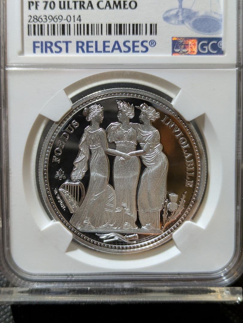 【最高鑑定の最高傑作】2021年英国王立造幣局　伝説のスリーグレイセス銀貨復刻版