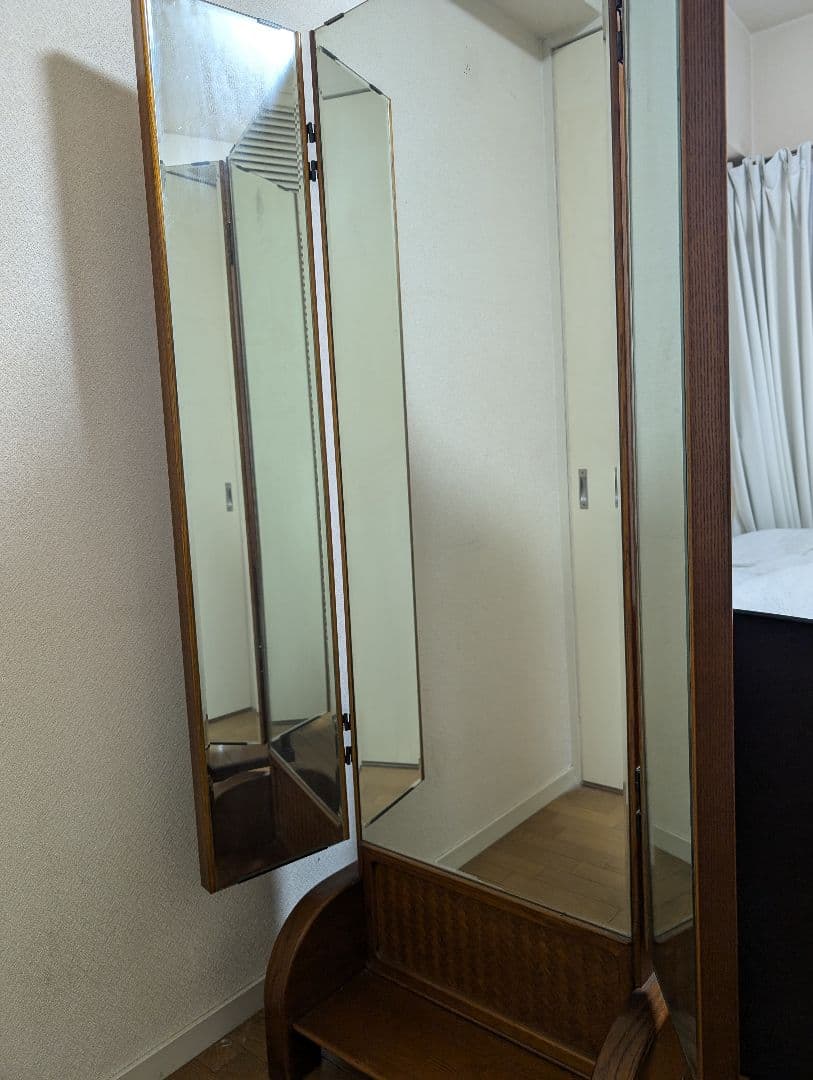 アンティーク鏡★三面鏡　柳川家具
