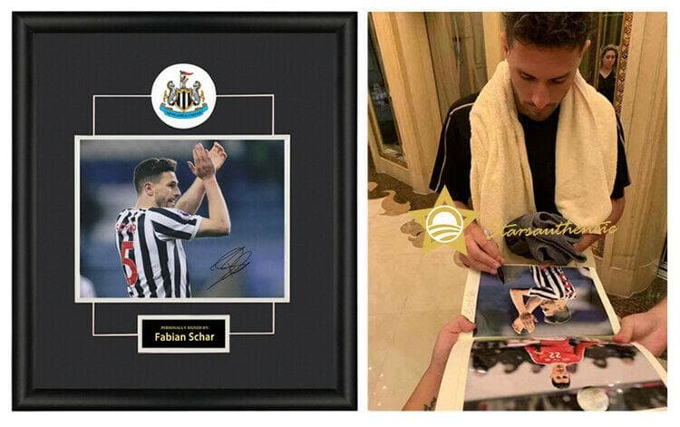 直筆サイン入り写真  ファビアン・シェアニューカッスル・ユナイテッドSA鑑定済