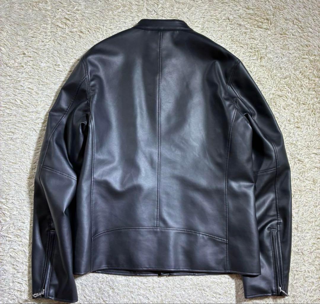【人気 美品】ビームス　レザージャケット　黒　シングルライダー