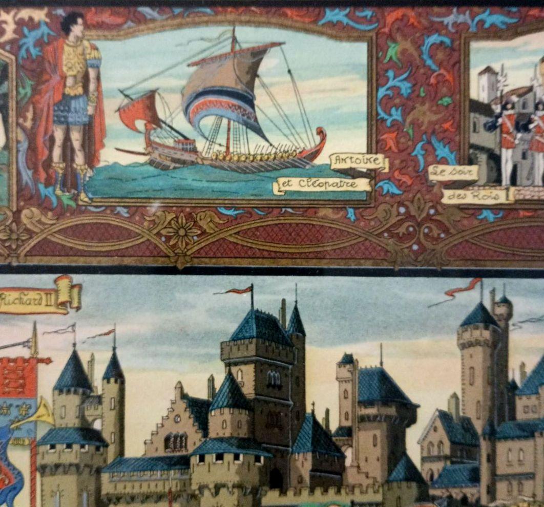 お値下げ　額装　J．Gradassi「シェークスピア劇　トーナメント戦」　細密画