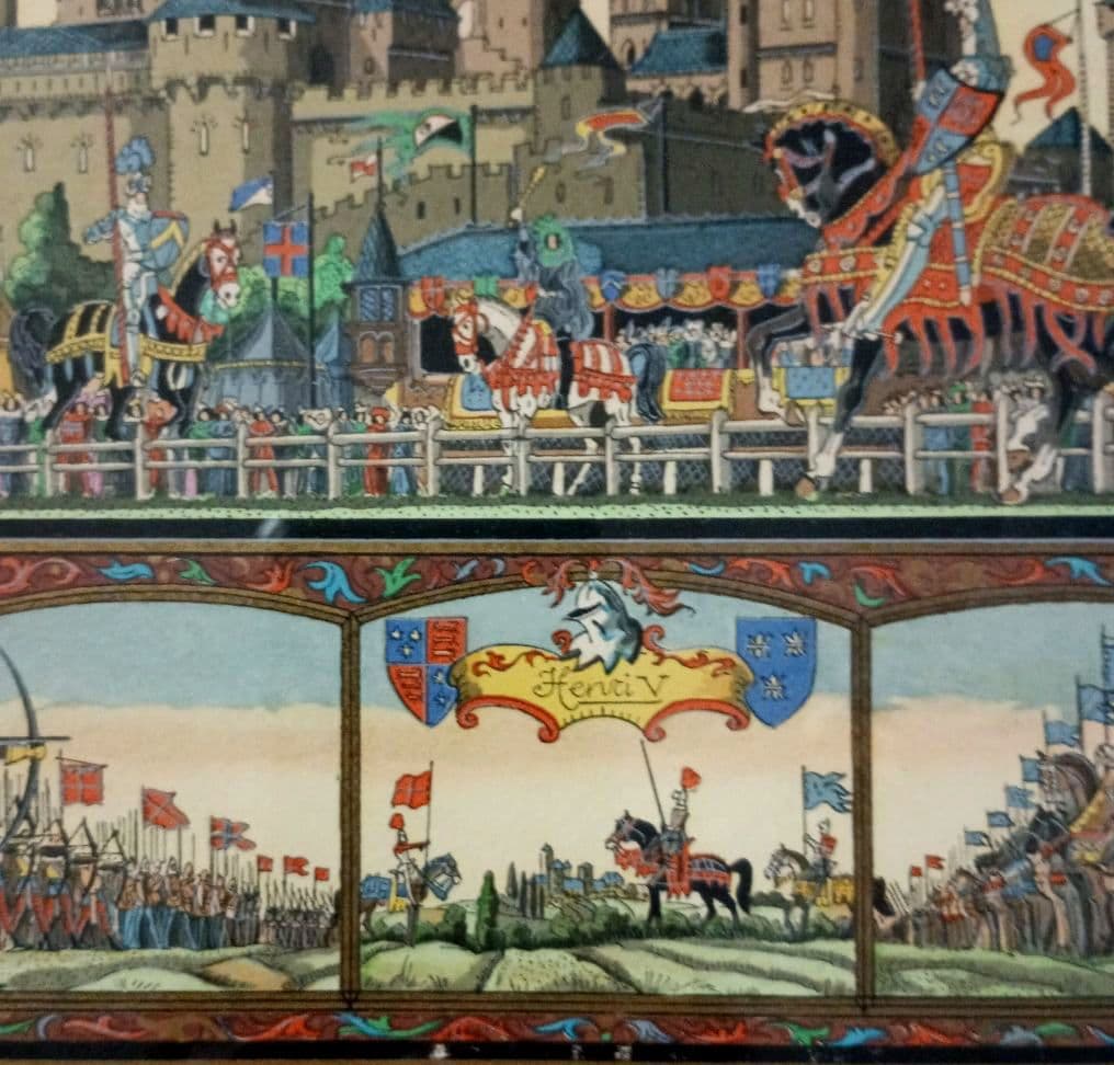 お値下げ　額装　J．Gradassi「シェークスピア劇　トーナメント戦」　細密画