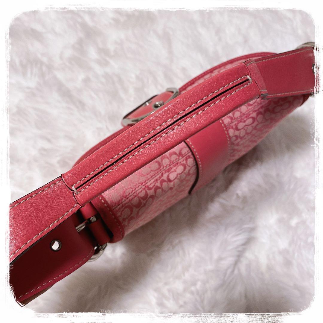 希少レア✧︎*。COACH SOHO ミニシグネチャーワンショルダーバッグ ピンク