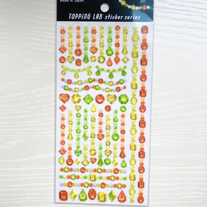 セリア  TOPPing LAB ステッカーシール  ジュエル 4種