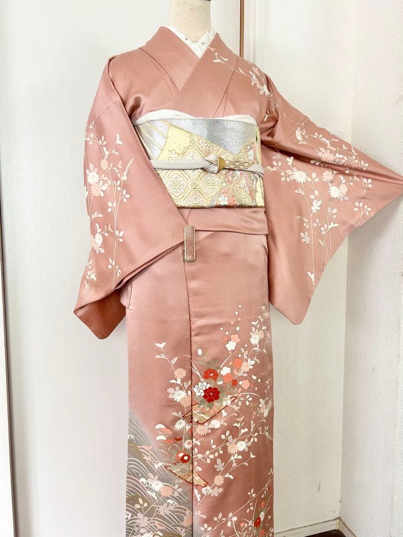 美品　正絹訪問着　紋付　フルセット4点　入学式　七五三　お宮参り