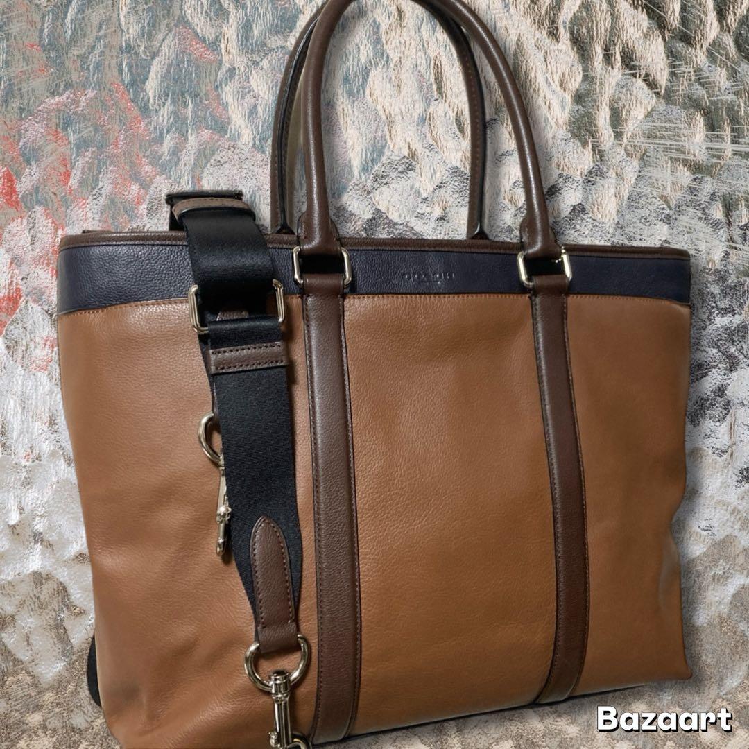 超美品 コーチ ベケット 2way ビジネスバッグ ショルダー レザー A4可
