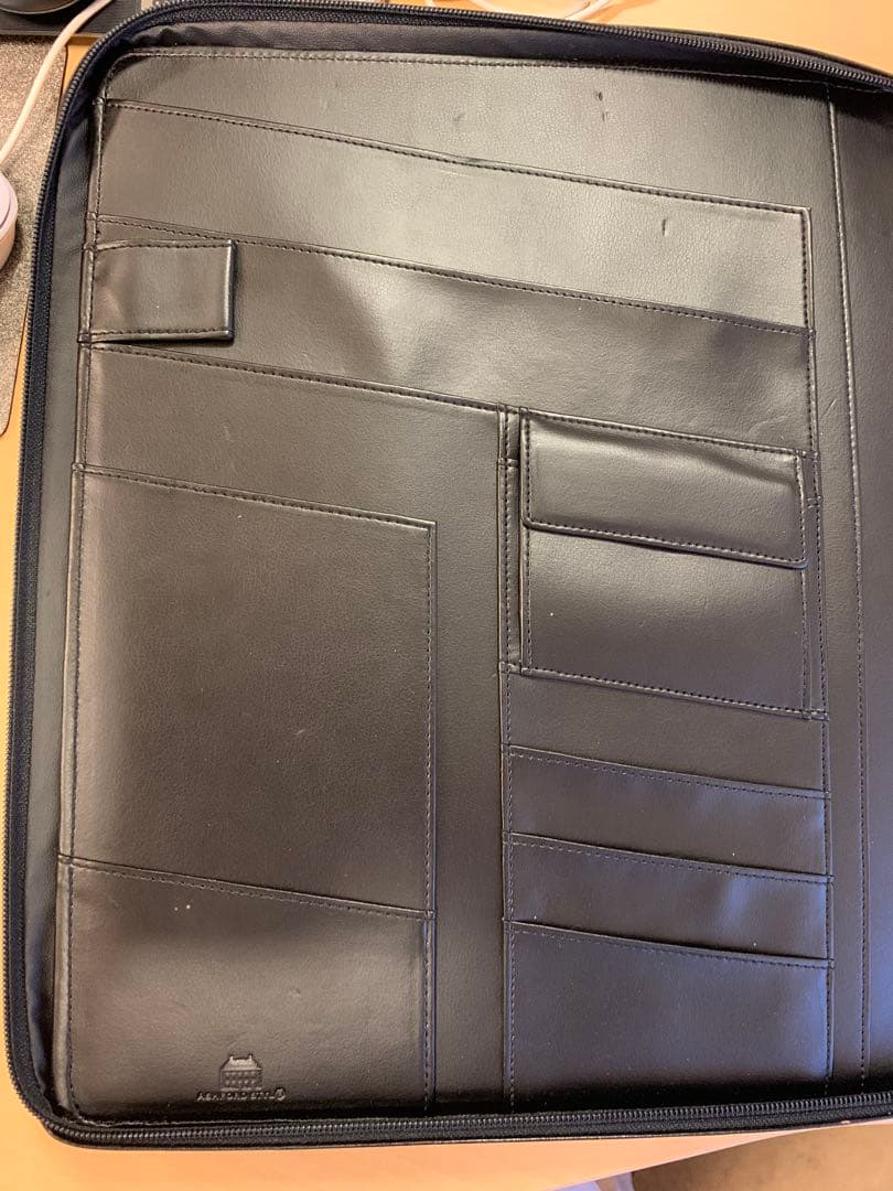 アシュフォード A4オーバーサイズ ダブルジッパー ドキュメントケース 黒