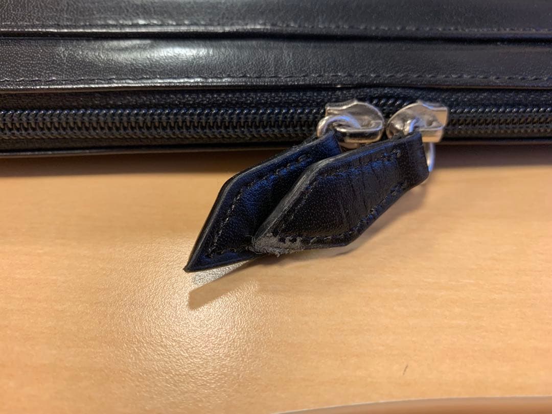 アシュフォード A4オーバーサイズ ダブルジッパー ドキュメントケース 黒