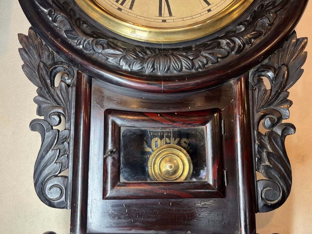 大巻物　柱時計　古時計　振り子　ゼンマイ　ボンボン　レトロ　精工舎　アンティーク