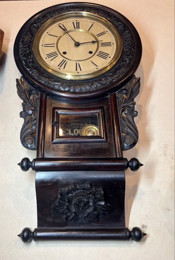 大巻物　柱時計　古時計　振り子　ゼンマイ　ボンボン　レトロ　精工舎　アンティーク