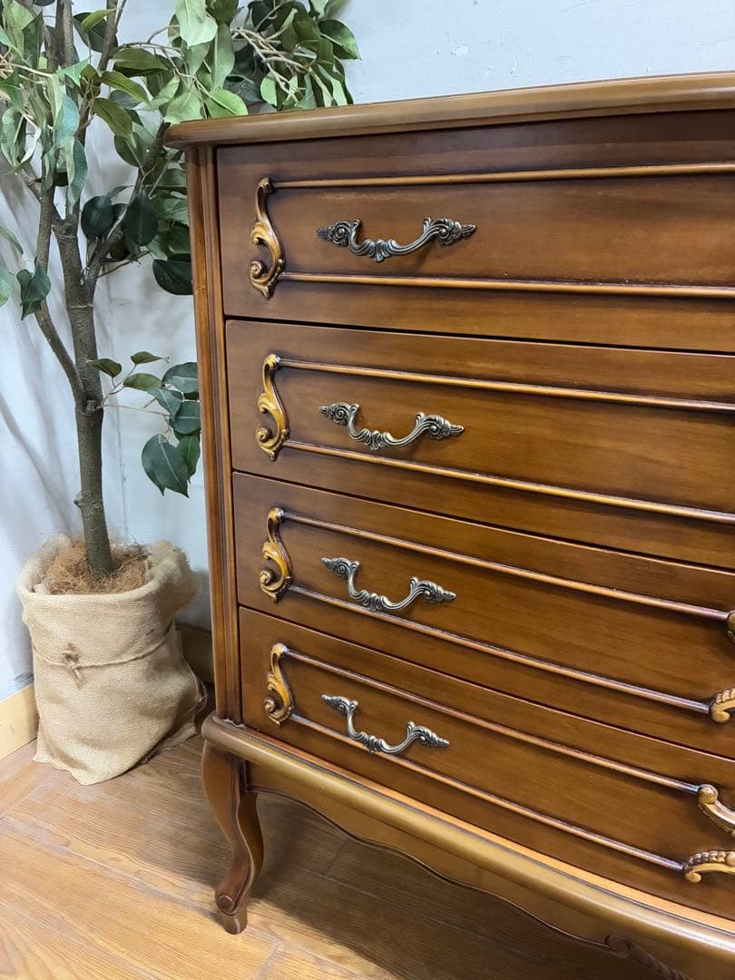 管409☆イタリア製☆アルティナージャ☆アンティーク☆4段チェスト☆マホガニー