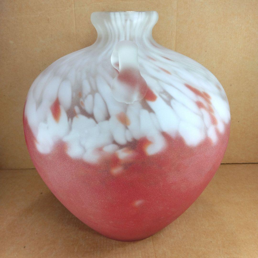 【本物保証】藤田喬平 手吹 花瓶 共箱 栞 美品 高さ22㎝大きめ