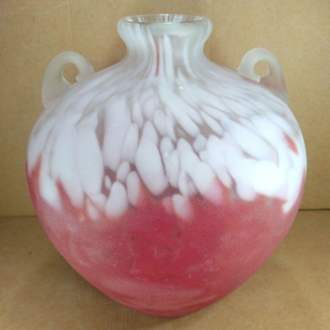 【本物保証】藤田喬平 手吹 花瓶 共箱 栞 美品 高さ22㎝大きめ