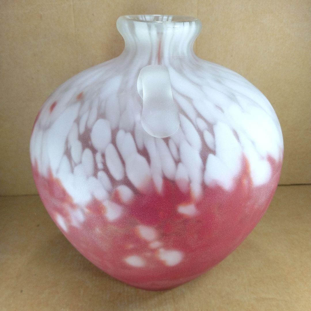 【本物保証】藤田喬平 手吹 花瓶 共箱 栞 美品 高さ22㎝大きめ