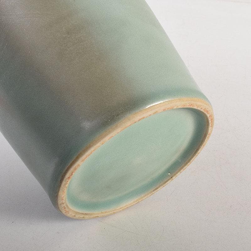 中国　龍泉窯　粉青釉　魚双耳瓶　花生　時代箱付　C　8294