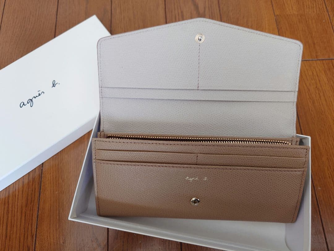 ✧美品✧ アニエスベー 長財布 ベージュ TAW05－07 エンベロープ