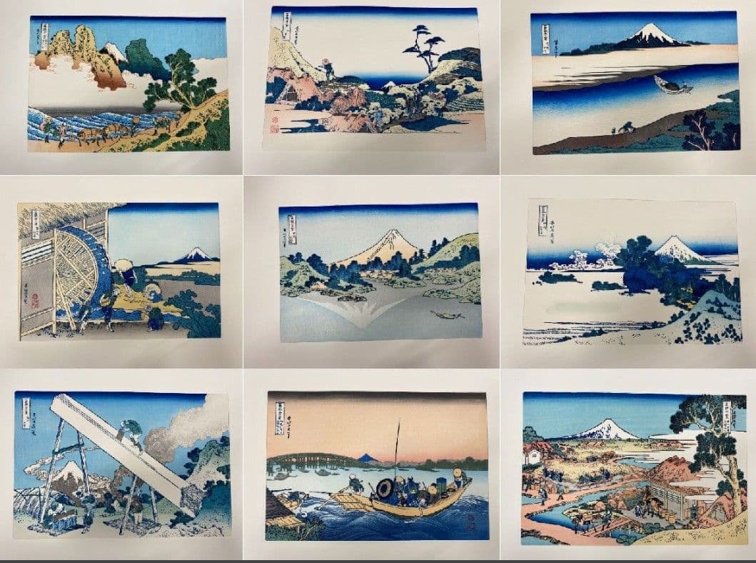 葛飾北斎 筆「北斎富嶽三十六景」全46図揃 手摺木版画 解説書付 悠々洞出版