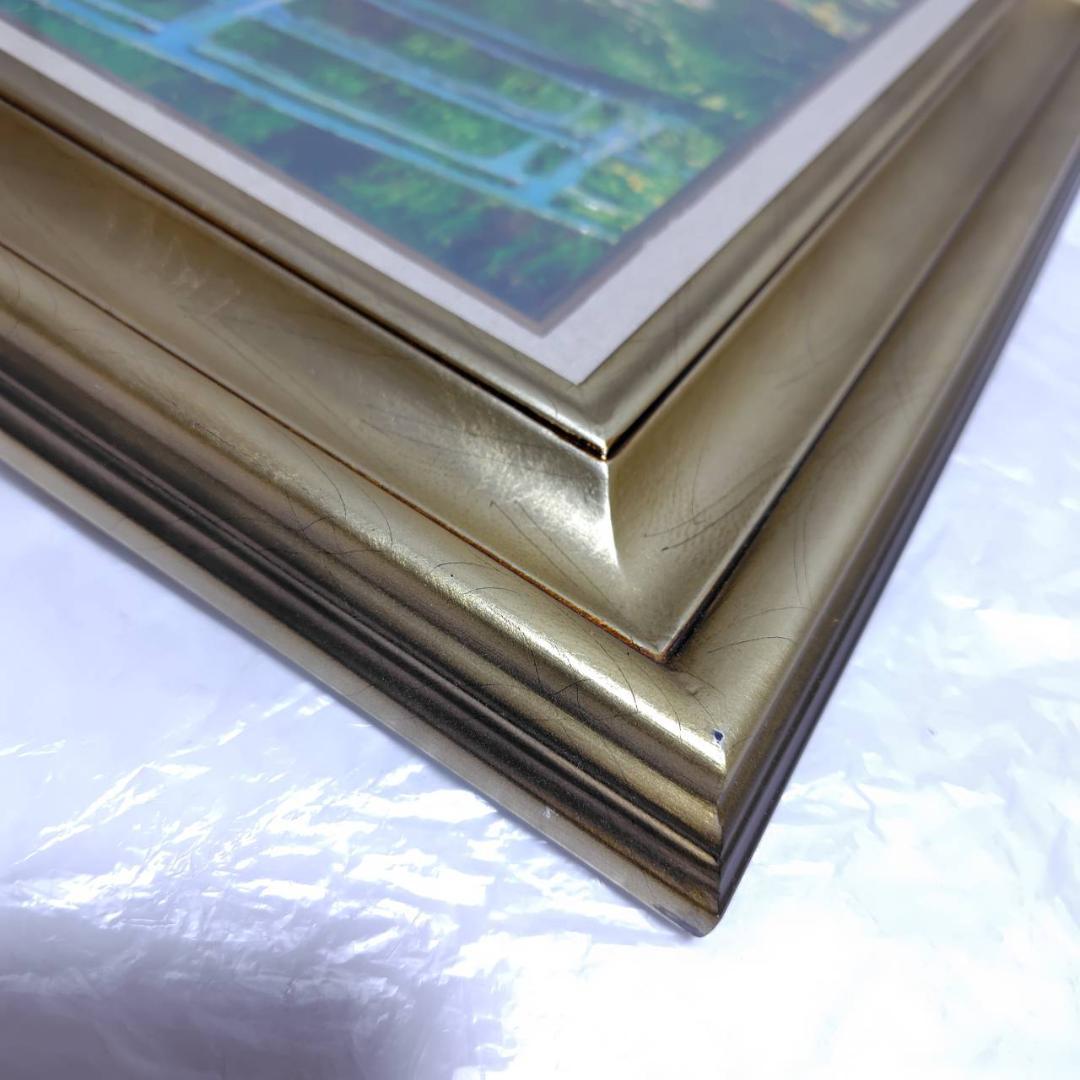 睡蓮 ジヴェールニーの日本の橋 モネ 6号 立体複製名画 額装 油彩画風直筆仕上