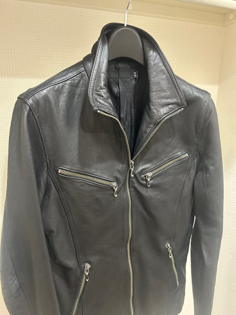 FUGA シングルレザーライダース　スタンドレザーライダース　羊革　ラムレザー