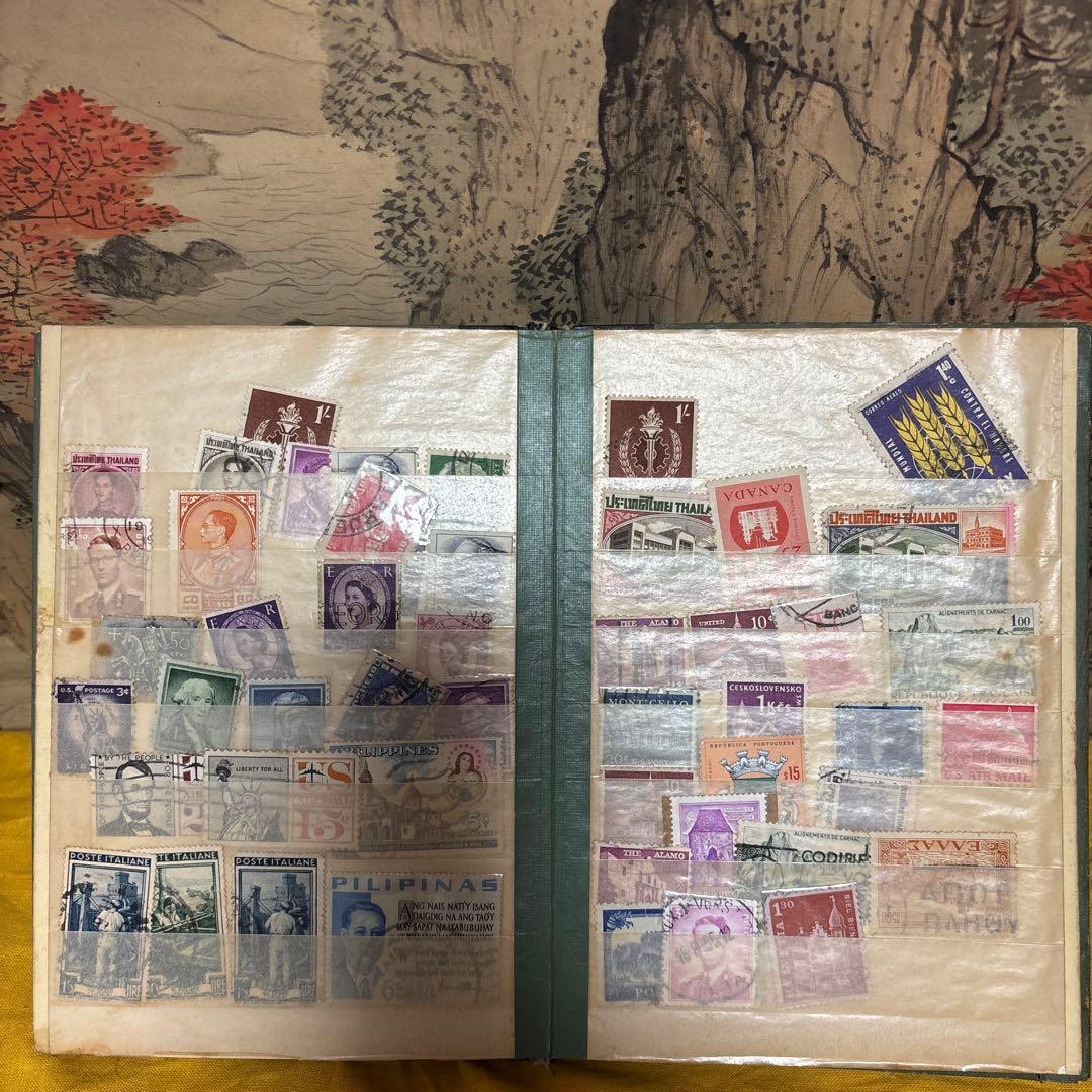 使用済切手収集冊子 フィリピン・ソビエト連邦、日本など