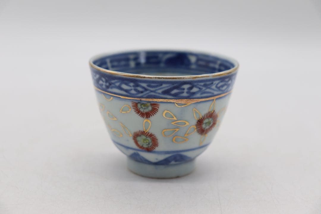 中国　清時代　康熙年製　玲瓏茶器　湯呑み5点　送料込み250626